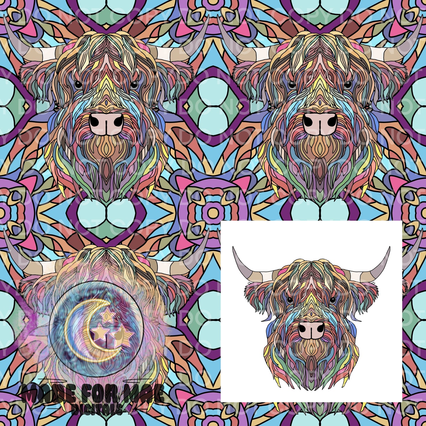 Stainglass Creatures- Highland Cow