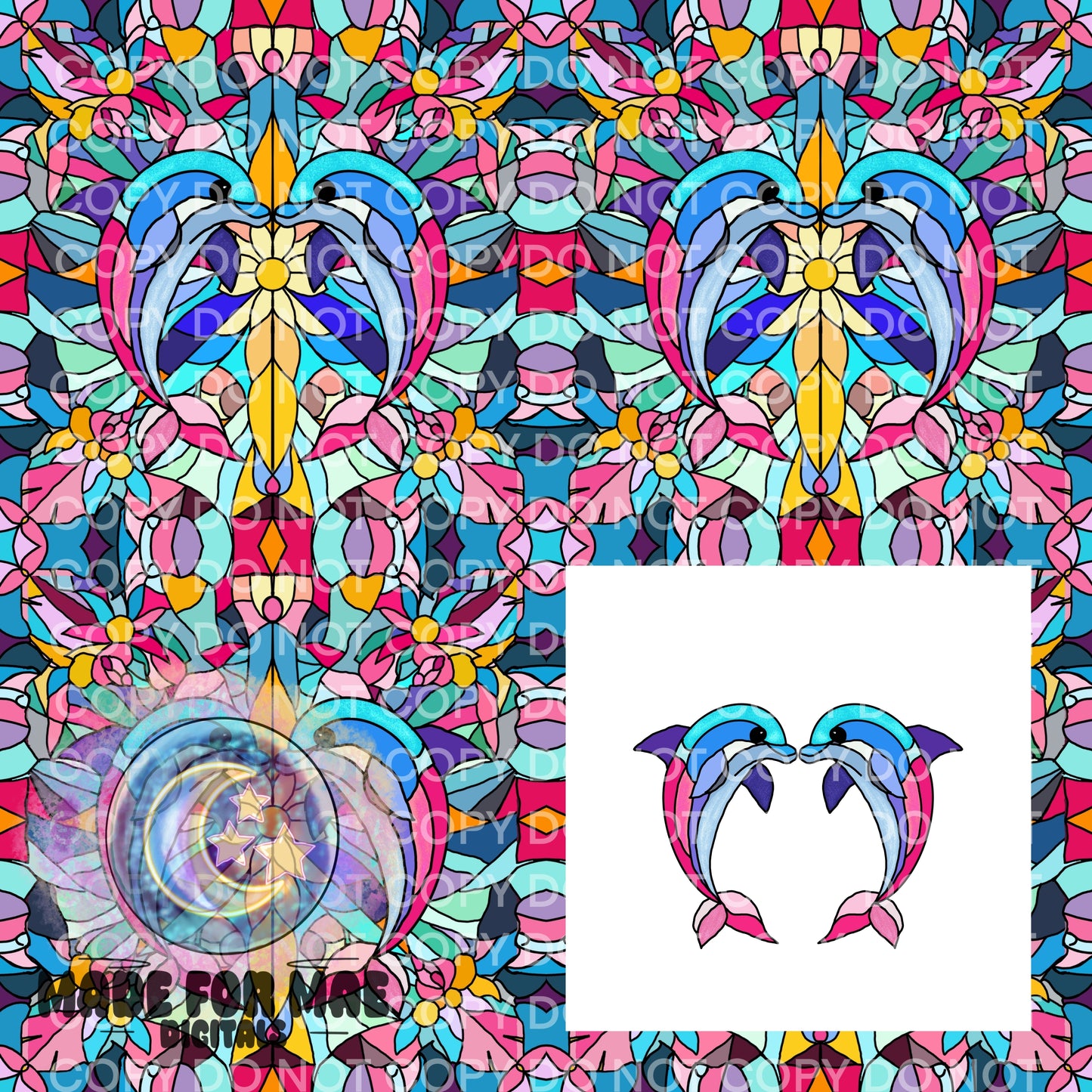 Stainglass Creatures- Dolphin