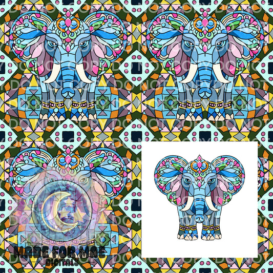 Stainglass Creatures- Elephant